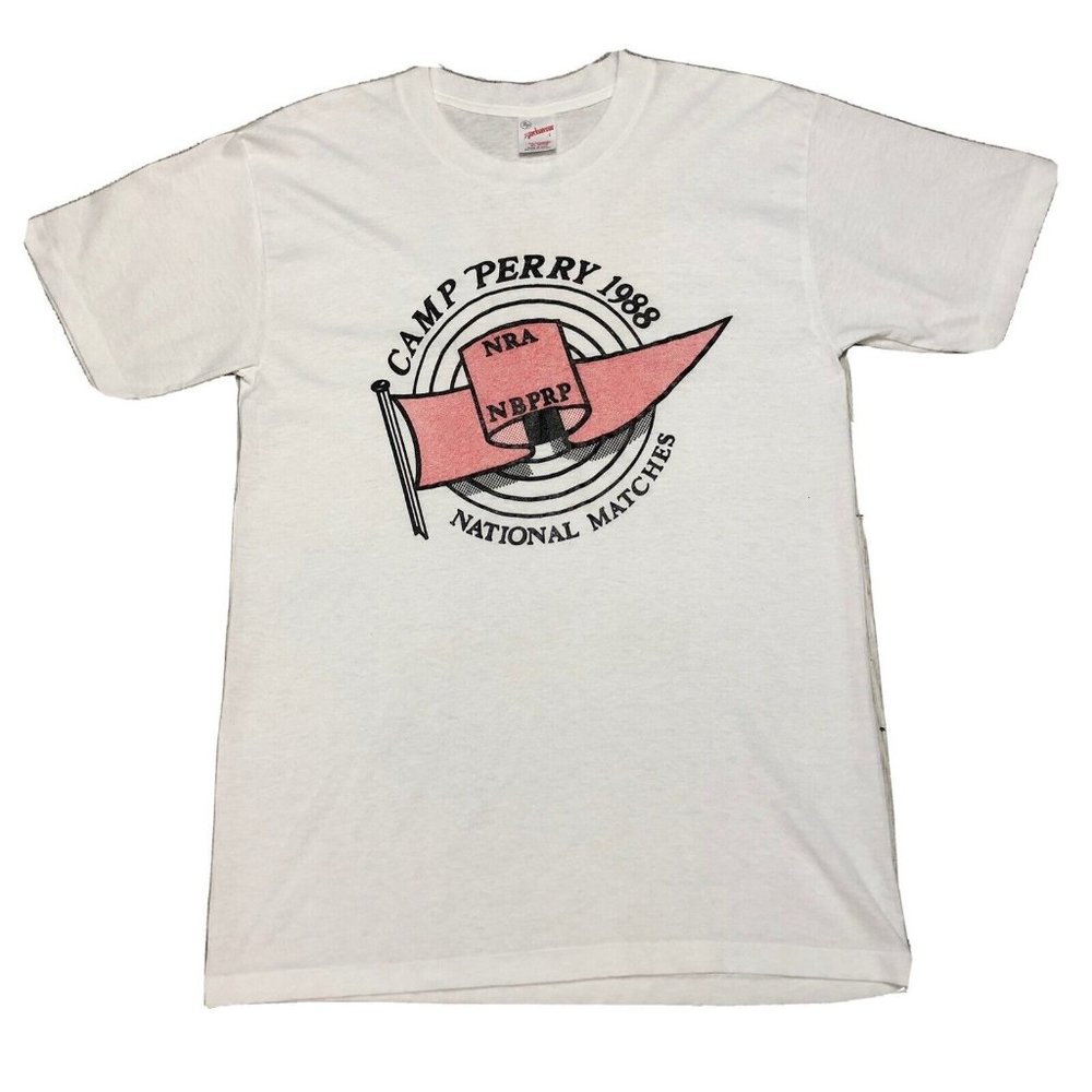 Vintage NRA Shooting Competition 1988 White T-Shirt Single Stitch Size Large